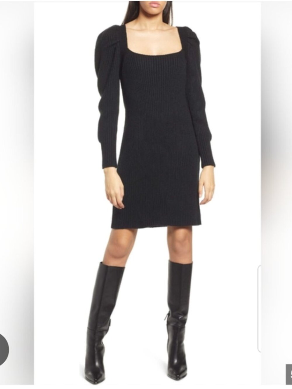 Charles Henry Ribbed Long Sleeve Sweater Dress XL Black NWT